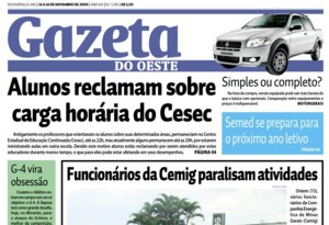 Jornal Gazeta do Oeste comemora maioridade dando edições diárias de presente para leitores – Encerra ciclo do Jornal Agora em ser o único jornal impresso diário de Divinópolis gazeta do oeste edio 1351 capa